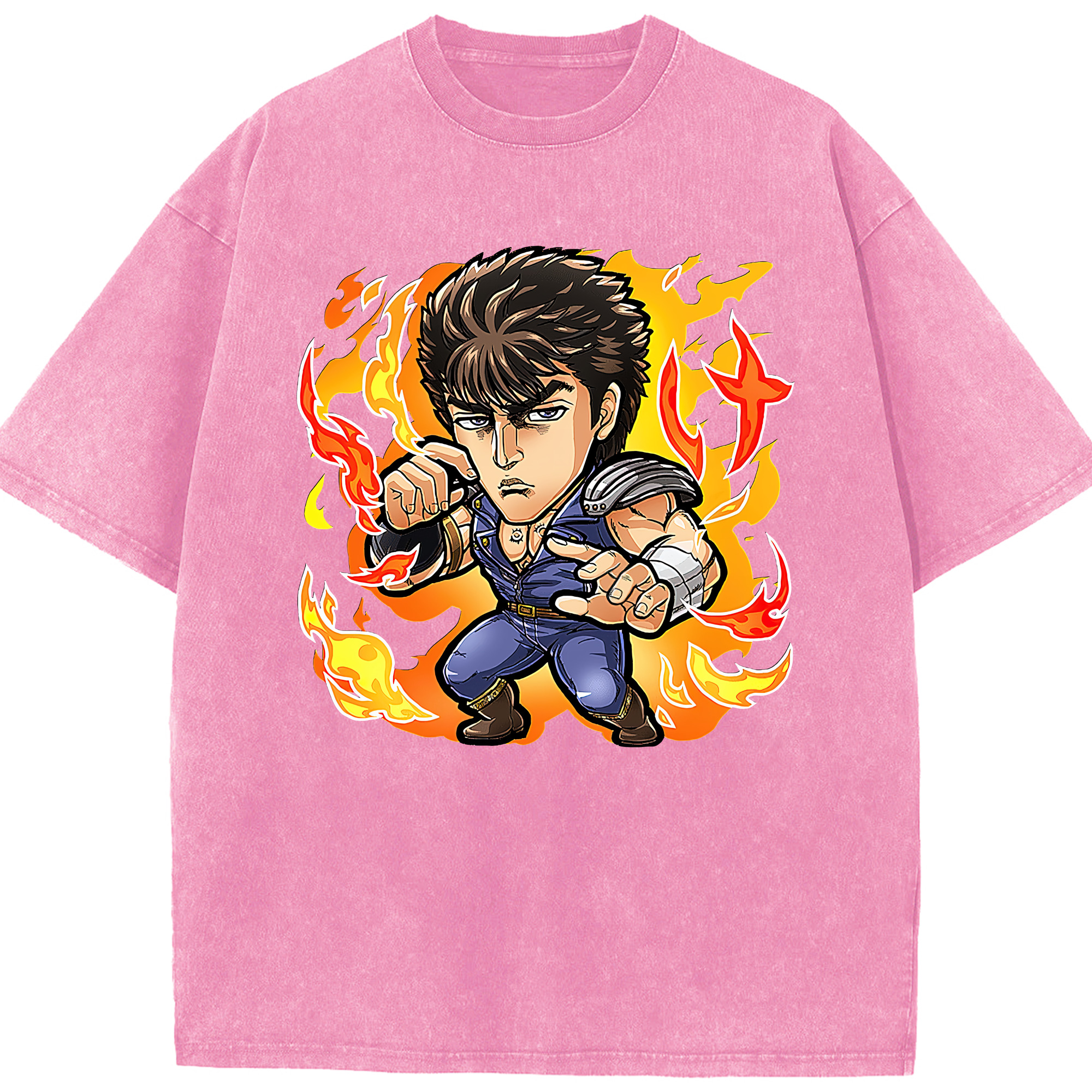 （画像用） 北斗の拳 Fist of the North Star 綿100% ヴィンテージ風 半袖Tシャツ（フロントプリント）